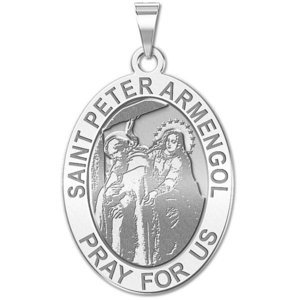 Saint Peter Armengol Oval Religious Medal  EXCLUSIVE 