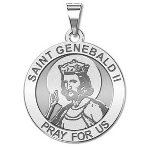 Saint Genebald II Round Religious Medal    EXCLUSIVE 