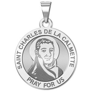 Saint Charles De La Calmette Round Religious Medal    EXCLUSIVE 