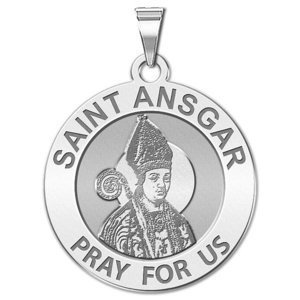Saint Ansgar Round Religious Medal    EXCLUSIVE 