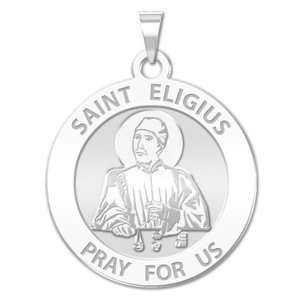 Saint Eligius Round Religious Medal  EXCLUSIVE 