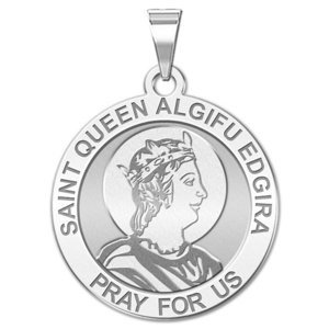 Saint Queen Algifu Edgira Round Religious Medal    EXCLUSIVE 