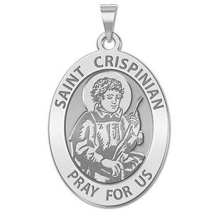Saint Crispinian OVAL Religious Medal   EXCLUSIVE 
