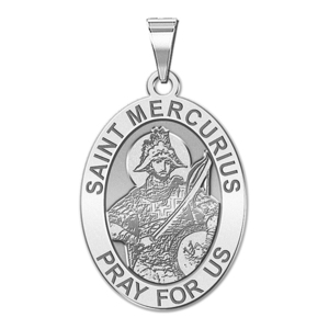 Saint Mercurius OVAL Religious Medal   EXCLUSIVE 