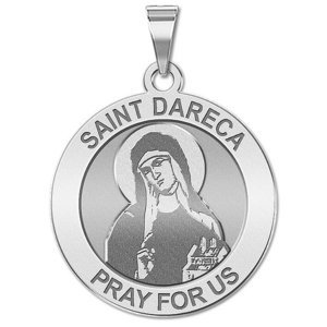 Saint Darerca Round Religious Medal   EXCLUSIVE 