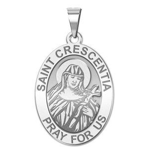 Saint Crescentia Round Religious Medal   Oval  EXCLUSIVE 
