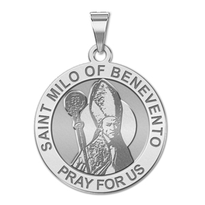 Saint Milo of Benevento Round Religious Medal   EXCLUSIVE 