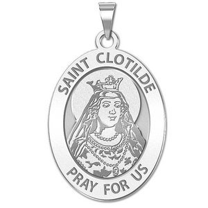 Saint Clotilde OVAL Religious Medal   EXCLUSIVE 