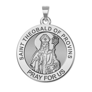 Saint Theobald of Provins Round Religious Medal
