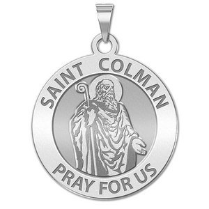 Saint Colman Round Religious Medal    EXCLUSIVE 
