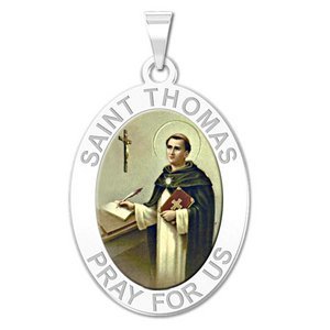 Saint Thomas Aquinas   Oval Religious Medal  EXCLUSIVE 