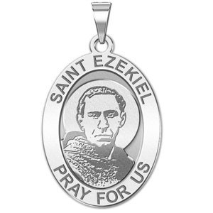 Saint Ezekiel Religious Oval Medal   EXCLUSIVE 