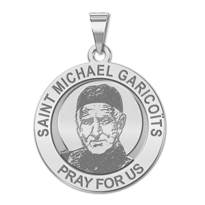 Saint Michael Garicoits Round Religious Medal   EXCLUSIVE 