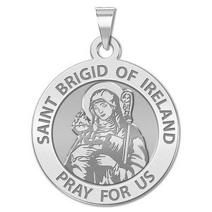 Saint Brigid of Ireland Round Religious Medal    EXCLUSIVE 