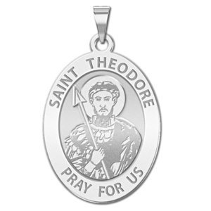 Saint Theodore   Oval Religious Medal  EXCLUSIVE 