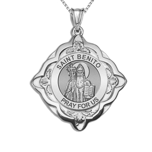 Saint Benito Cathedral Round Religious Medal   EXCLUSIVE 