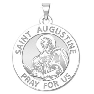 Saint Augustine of Hippo Round Religious Medal  EXCLUSIVE 
