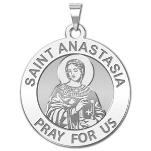 Saint Anastasia Round Religious Medal   round  EXCLUSIVE 