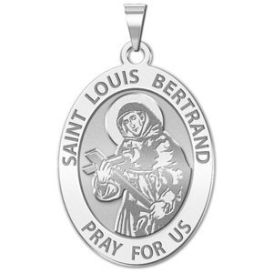 Saint Louis Bertrand OVAL Religious Medal  EXCLUSIVE 