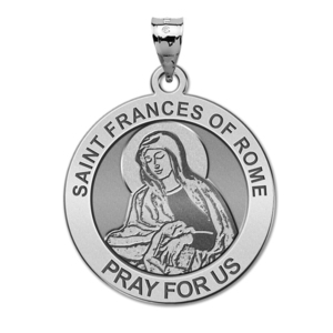 Saint Frances of Rome Round Religious Medal  EXCLUSIVE 