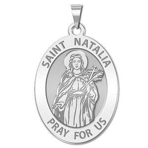 Saint Natalia OVAL Religious Medal   EXCLUSIVE 