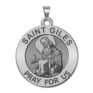 Saint Giles Round Religious Medal  EXCLUSIVE 