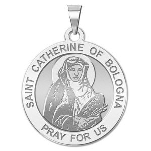 Saint Catherine of Bologna Round Religious Medal    EXCLUSIVE 