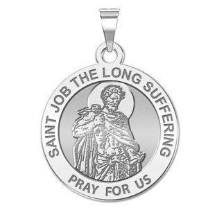 Saint Job Long Suffering Round Religious Medal   EXCLUSIVE 