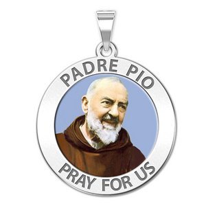 Padre Pio Religious Medal  Color EXCLUSIVE 