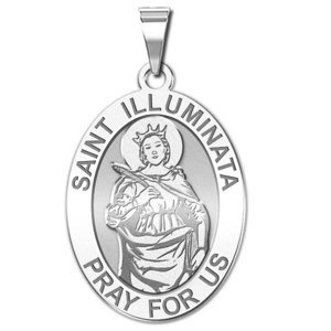 Saint Illuminata OVAL Religious Medal   EXCLUSIVE 