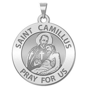 Saint Camillus Round Religious Medal  EXCLUSIVE 