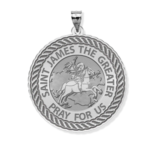 Saint James the Greater Round Rope Border Religious Medal