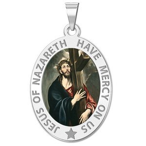 Jesus of Nazareth Religious Medal  Color EXCLUSIVE 