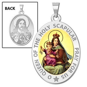 Scapular Religious Medal  OVAL  EXCLUSIVE Color 