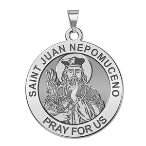 Saint Juan Nepomuceno Round Religious Medal  EXCLUSIVE 