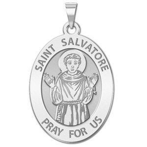 Saint Salvatore Religious Medal  OVAL  EXCLUSIVE 