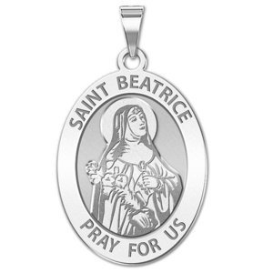 Saint Beatrice OVAL Religious Medal   EXCLUSIVE 