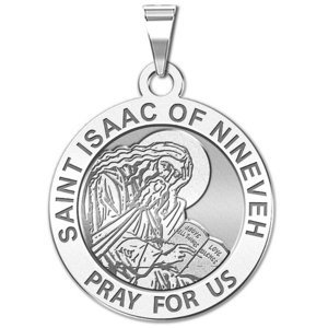 Saint Isaac of Nineveh Round Religious Medal   EXCLUSIVE 