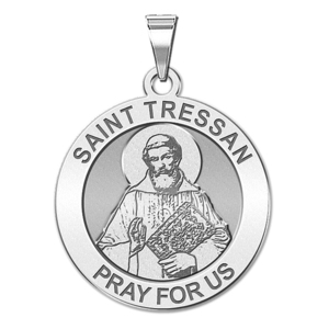 Saint Tressan Round Religious Medal   EXCLUSIVE 