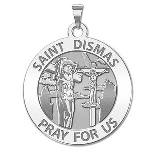 Saint Dismas Round Religious Medal  EXCLUSIVE 