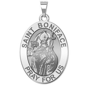 Saint Boniface Oval Religious Medal  EXCLUSIVE 