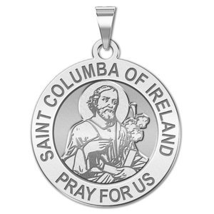 Saint Columba of Ireland Round Religious Medal  EXCLUSIVE 