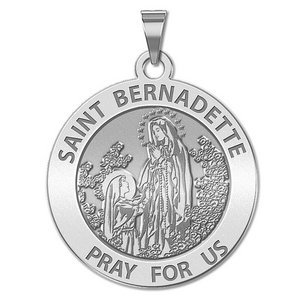 Saint Bernadette Round Religious Medal   EXCLUSIVE 
