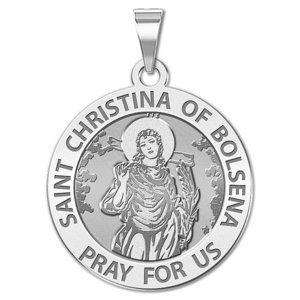 Saint Christina of Bolsena Round Religious Medal  EXCLUSIVE 