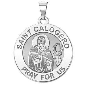 Saint Calogero of Agrigento Round Religious Medal    EXCLUSIVE 