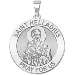 Saint Helladius Round Religious Medal   EXCLUSIVE 