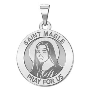 Saint Mable of Riom Round Religious Medal  EXCLUSIVE 