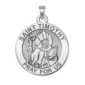 Saint Timothy Round Religious Medal