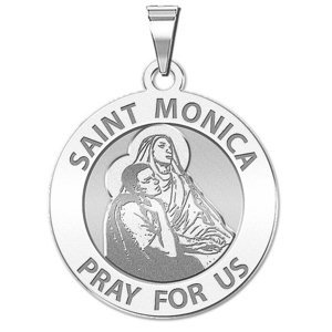 Saint Monica w  her son Saint Augustine Religious Medal  EXCLUSIVE 
