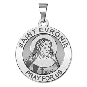Saint Evronie Round Religious Medal   EXCLUSIVE 